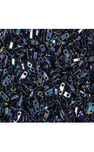 Miyuki quarter tila 5x1.2mm beads - Metallic variegated blue iris QTL-455